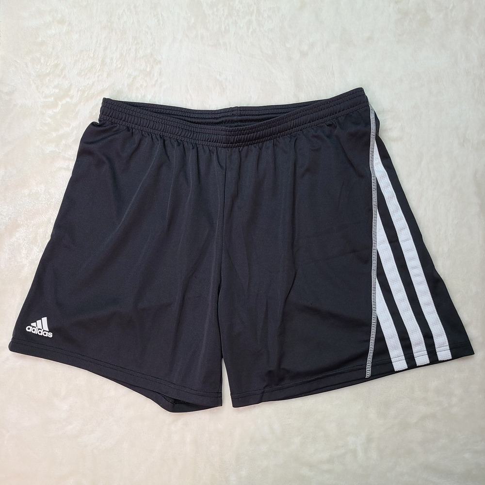 Adidas Shorts XL Womens Black Regular Fit Squadra Athletic Training Climalite
